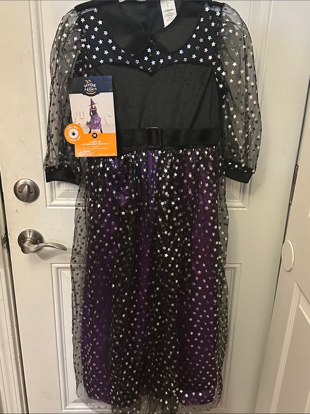 Black & Purple Star Witch Costume Dress for Kids Hyde and Eek! M medium NWT fall